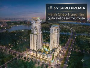 Phối cảnh tháp căn hộ Suro Premia lô 3.7 trong quần thể GS E&C tại Thủ Thiêm